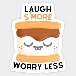 Laugh S'More Worry Less - Sleepy Marshmallow Face Sticker